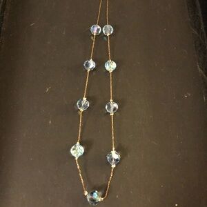 Dazzling Crystal Necklace with Gold Chain